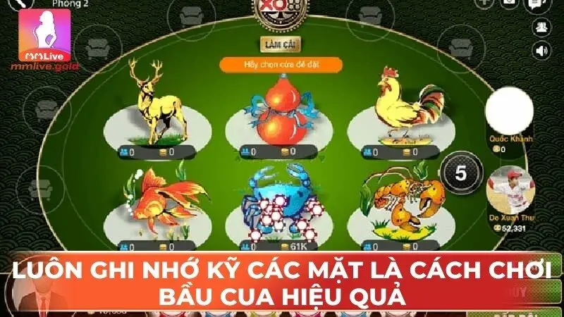 Luôn ghi nhớ kỹ các mặt trên viên xúc sắc là cách chơi bầu cua hiệu quả